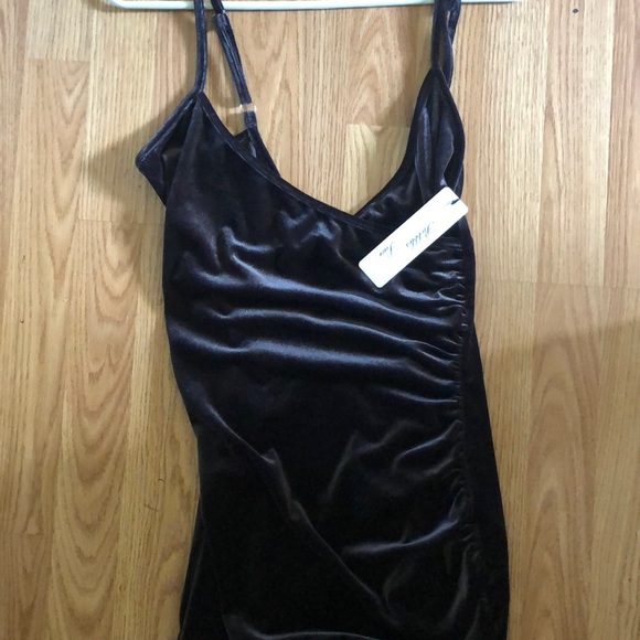 Mini dress. Velvet/purple - Picture 2 of 3